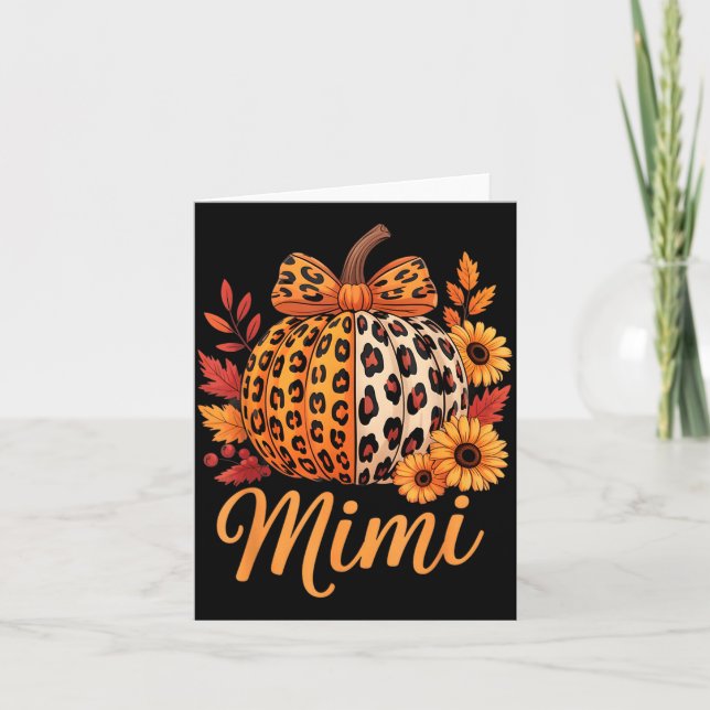 Carte Mimi Thanksgiving Leopard Pumpkin Sunflower Coquet (Devant)