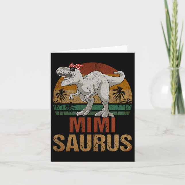 Carte Mimisaurus T Rex Dinosaure Mimi Saurus Fête des Mè (Devant)