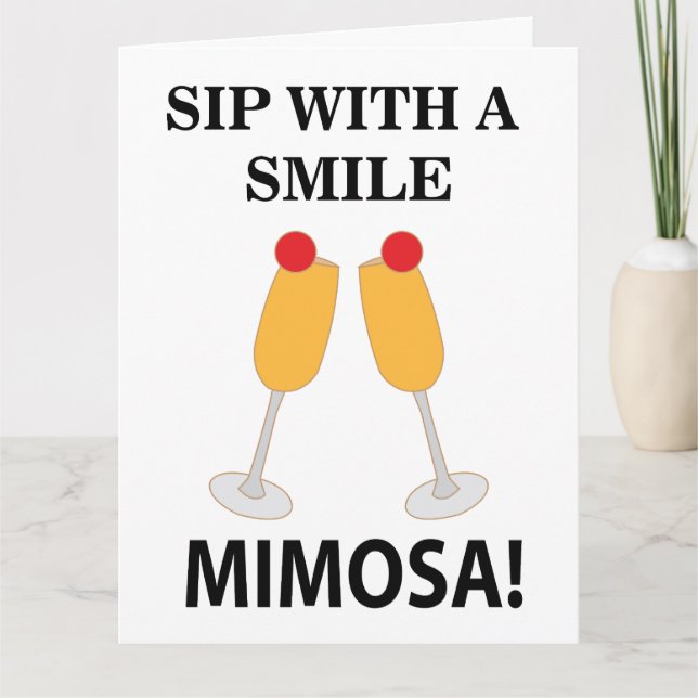 Carte Mimosa Sip With A Smile Mimosa (Devant)