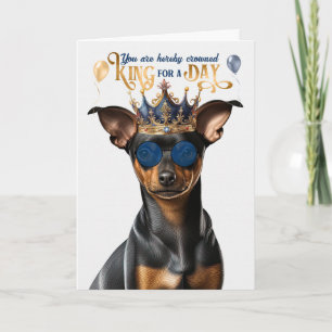 Carte Min Pin Funny Chien King pour jour drôle Anniversa