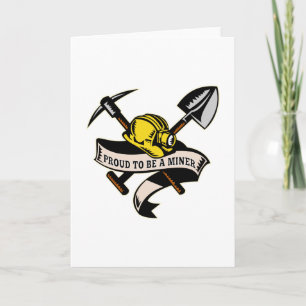 Carte mineur de charbon casquette pelle spade pickax scr