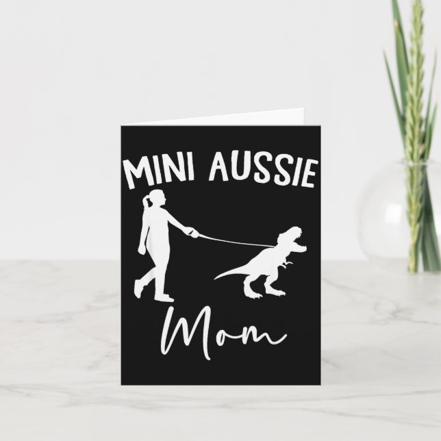 Carte Mini Aussie Maman Berger Australien Chien Dinosaur (Devant)