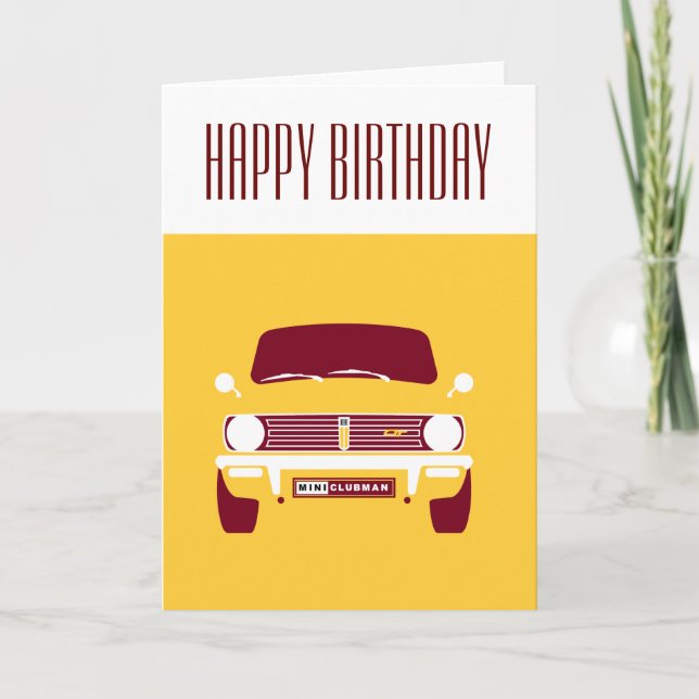 Carte Mini-club classique rétro moutarde jaune (Devant)