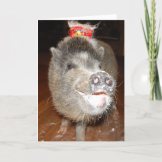 Carte Mini Cochon Personnalisé Joyeux Anniversaire
