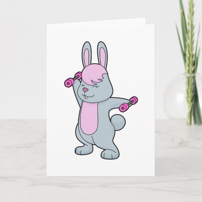 Carte Mini haltère de fitness lapin (Devant)