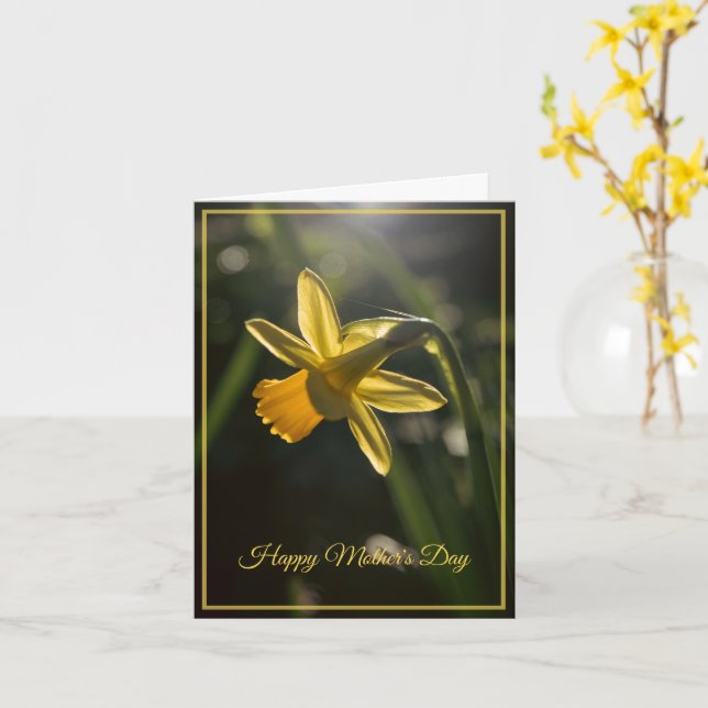 Carte Mini narcisse pour la fête des Mères (Fleur jaune)