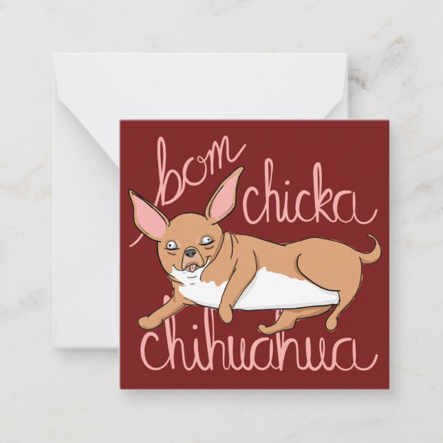 Carte Mini Saint Valentin Bom Chicka Chihuahua (Devant)