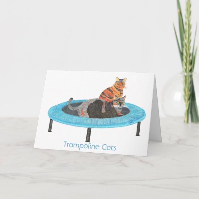 Carte Mini Trampoline Cats 2, Greeting Cards (Devant)