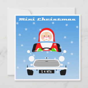 Carte Mini-voiture Père Noël classique d'origine Xmas