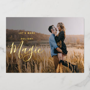 Carte miniature Gratitude Photo Holiday Gold