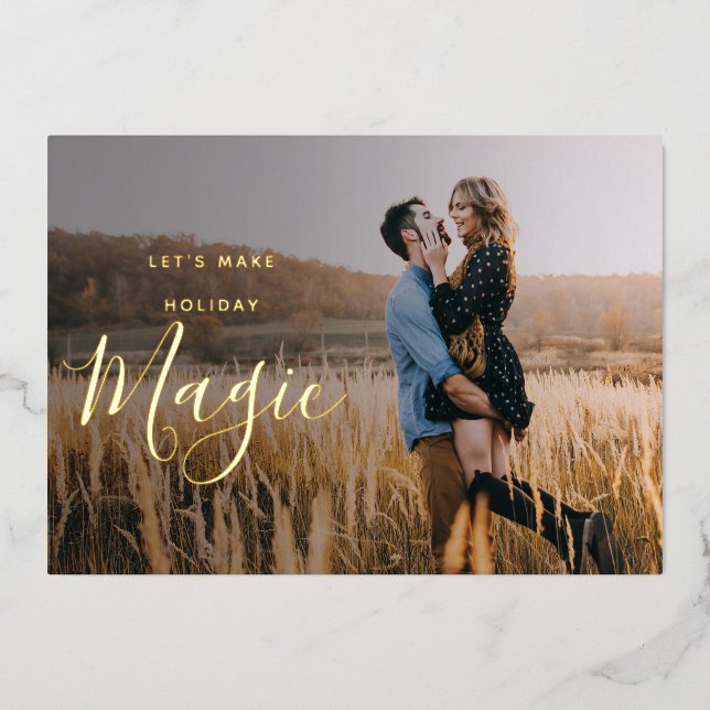 Carte miniature Gratitude Photo Holiday Gold (Recto)