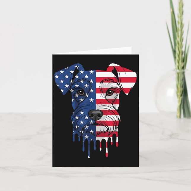 Carte Miniature Schnauzer américain du 4 juillet (Devant)