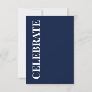 Carte Minimal CELEBRATE Bleu Nuit Fête de Fins d'Année