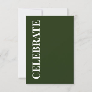 Carte Minimal CELEBRER Vert forêt Message de vacances