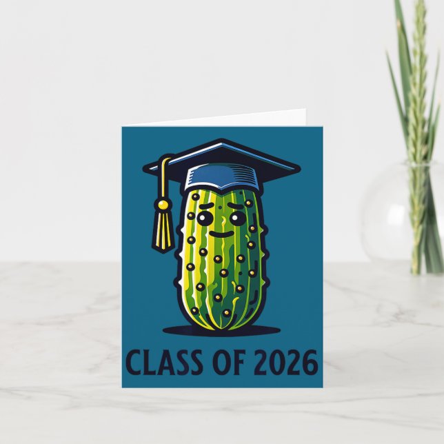 Carte Minimal Class 2026 Graduation Pickle Trendy (Devant)