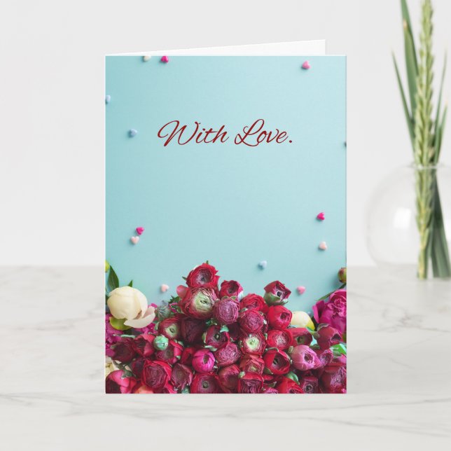 Carte Minimal Floral Greeting Card – With Love Botanical (Devant)