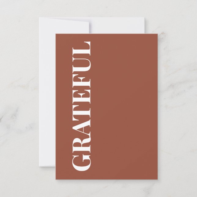 Carte Minimal GRATEFUL | Terracotta Vœux de Fêtes (Devant)