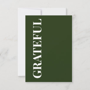 Carte Minimal GRATEFUL   Vert forêt Fête de fin d'année