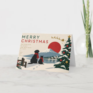 Carte Minimal Japanese Christmas with Mount Fuji