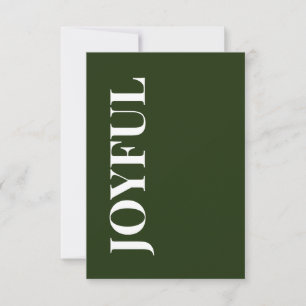 Carte Minimal JOYEUX   Vert forêt Message de vacances