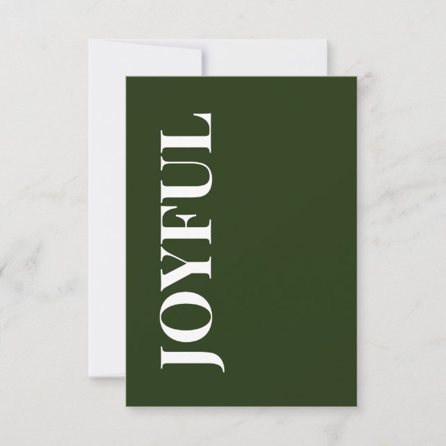 Carte Minimal JOYEUX | Vert forêt Message de vacances (Devant)