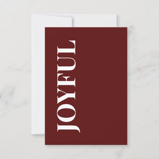 Carte Minimal JOYFUL | Deep Red Holiday Greeting (Devant)