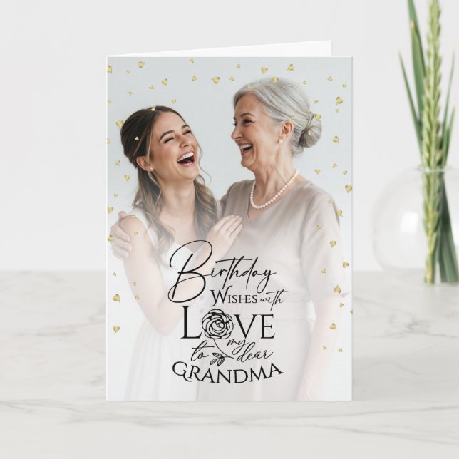 Carte Minimal Modern Photo Modern Birthday Grandma (Devant)