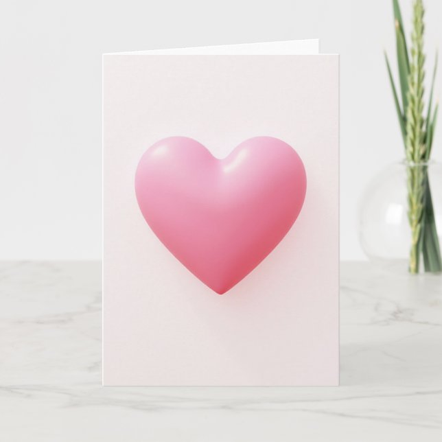 Carte minimale cœur rose (Devant)