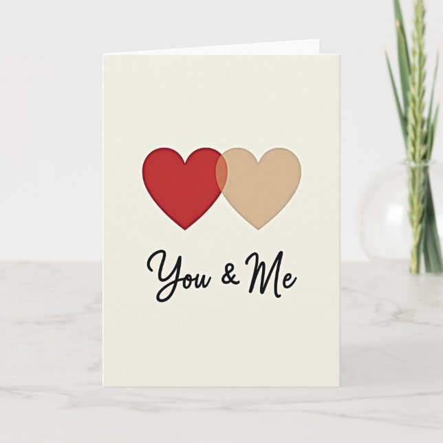 Carte minimale Cœurs Toi et Moi (Devant)