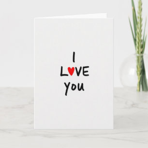 Carte minimale I Love You Heart Matte