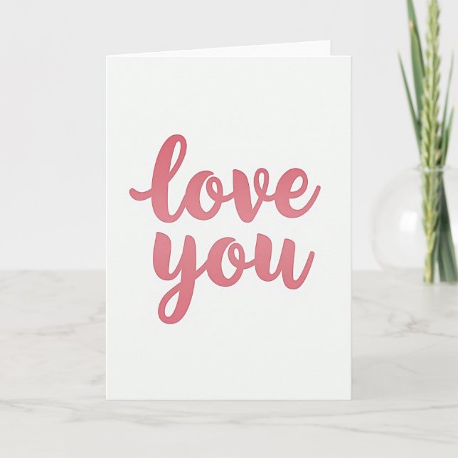 Carte minimale « Je t'aime » en relief (Devant)