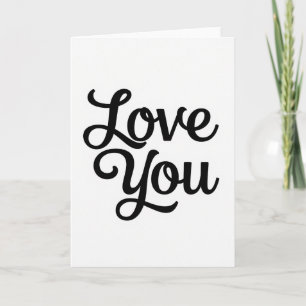 Carte minimale « Je t'aime » script