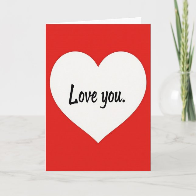 Carte minimale Love You Cœur Mat (Devant)