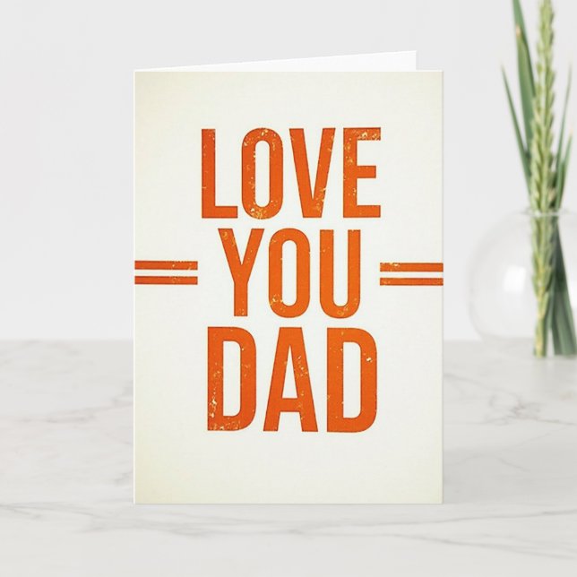 Carte minimale Love You Papa (Devant)