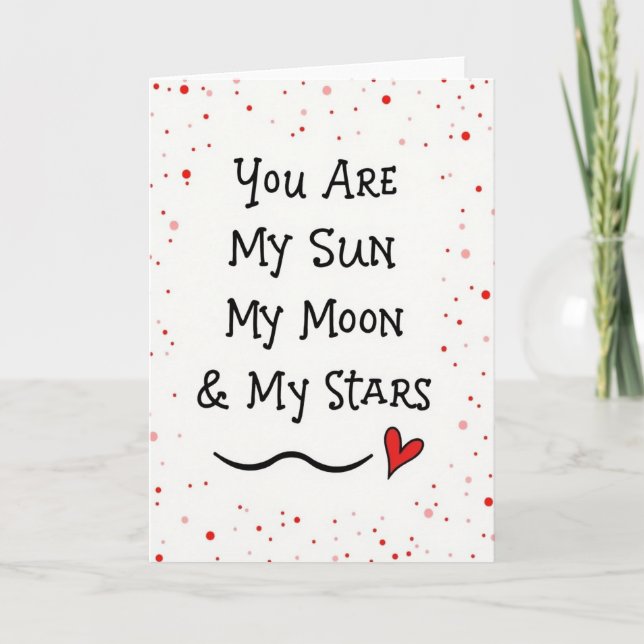 Carte minimale Soleil Lune Étoiles Points (Devant)