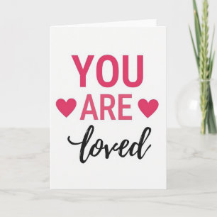 Carte minimale Vous êtes aimé Coeurs