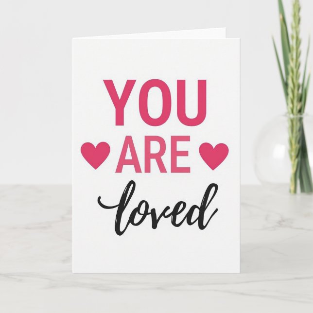 Carte minimale Vous êtes aimé Coeurs (Devant)
