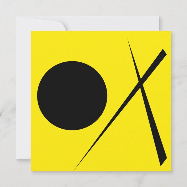 Carte Minimalisme Abstrait Art Motif Noir Jaune (Devant)