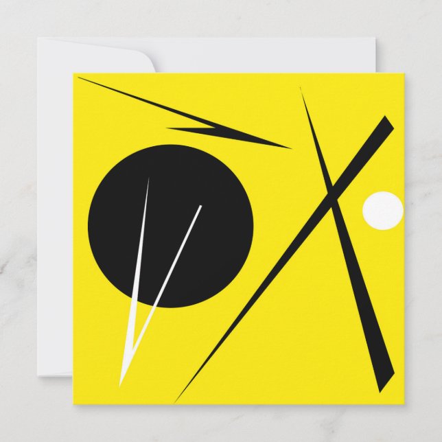 Carte Minimalisme Abstrait Art Motif noir jaune blanc (Devant)