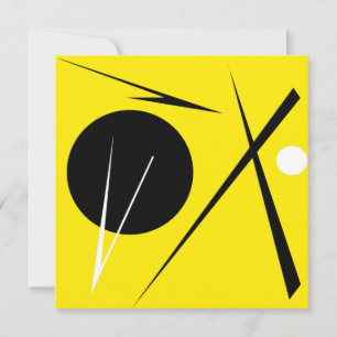 Carte Minimalisme Abstrait Art Motif noir jaune blanc