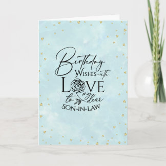 Carte Minimalist Cute Birthday Typography Son-In-Law