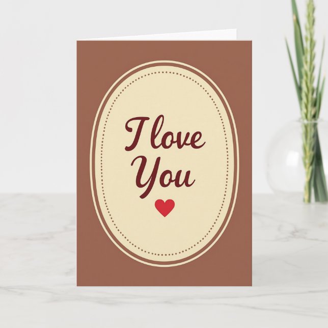 Carte Minimalist Dotted I Love You Matte Card (Devant)