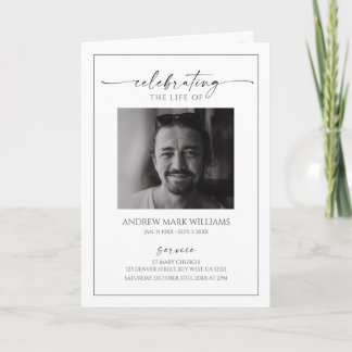 Carte Minimalist Funeral Order of Service Folded Program