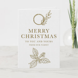 Carte Minimalist Gold Typography Christmas Card