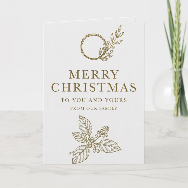 Carte Minimalist Gold Typography Christmas Card (Devant)