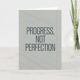 Carte Minimalist Grey "Progress Not Perfection" card