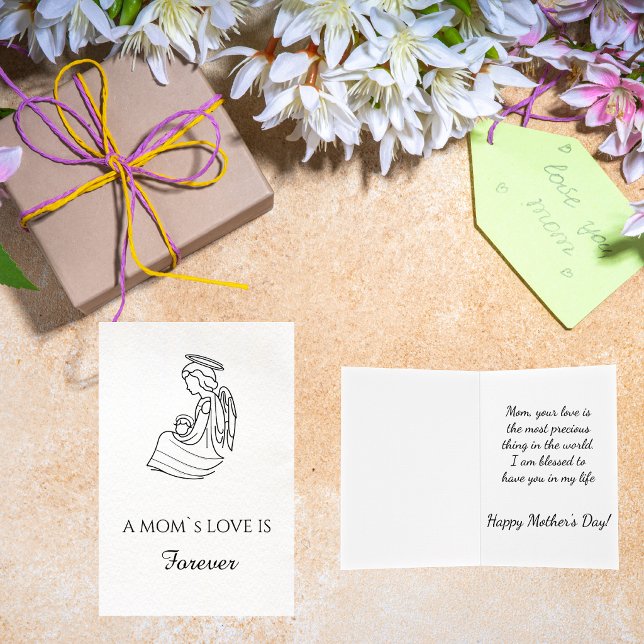 Carte Minimalist Hand Drawn Mother`s Day Greeting (Créateur téléchargé)