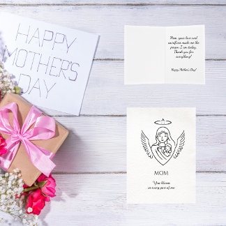 Carte Minimalist Hand Drawn Mother`s Day Greeting