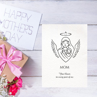Carte Minimalist Hand Drawn Mother`s Day Greeting