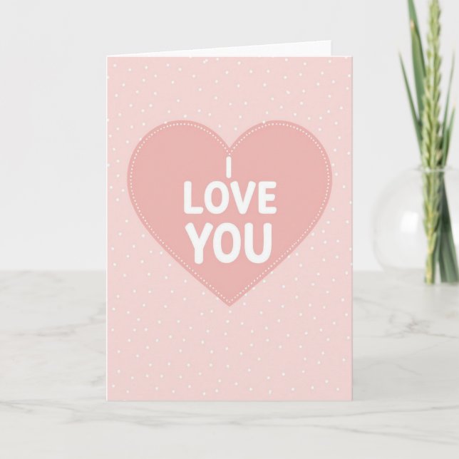 Carte Minimalist I Love You Glitter Dot Card (Devant)